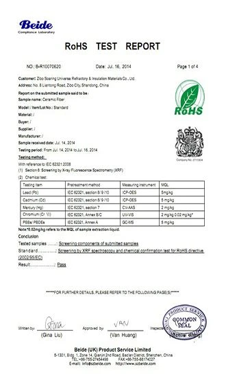 SUNTHERM RoHS certificate